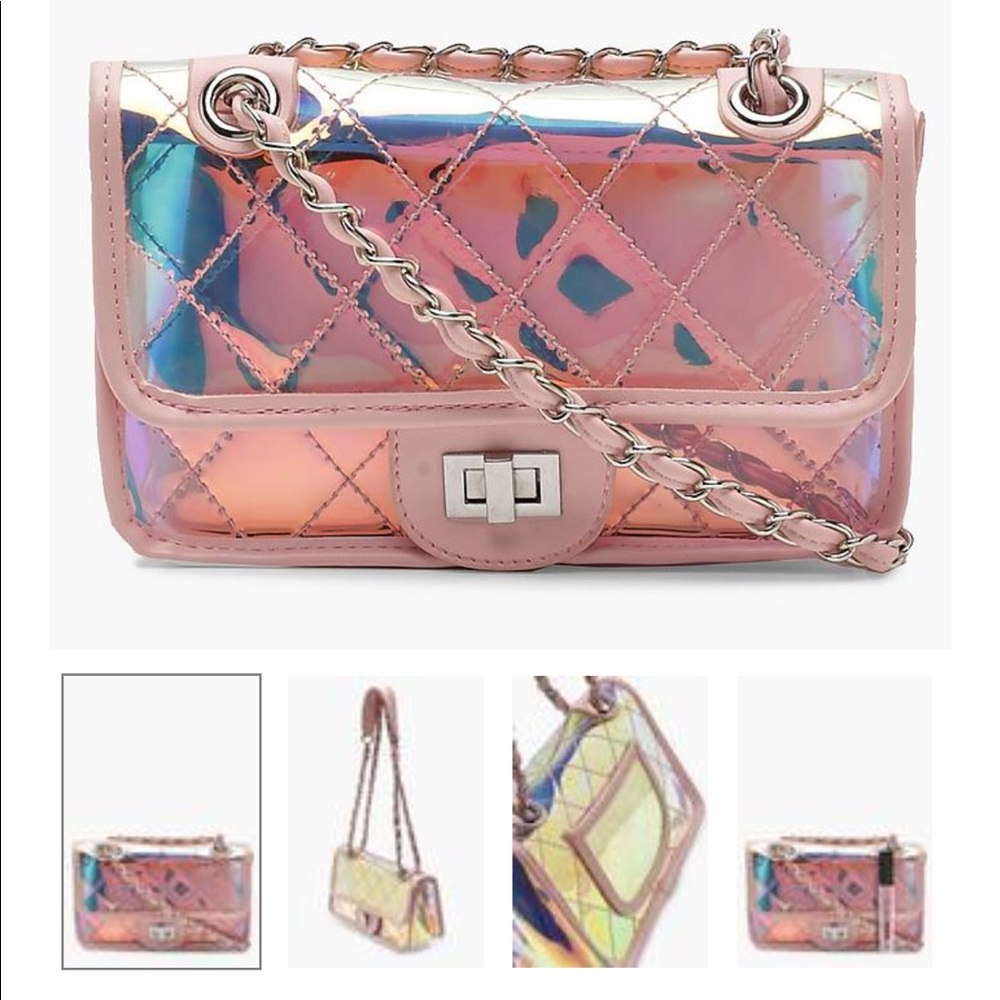 Boohoo iridescent cross body bag